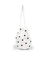 White Beaded Polkadot Bag