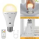 E27 Emergency Rechargeable 7W Light Bulb Remote Controller for Home Power AC AU1