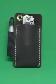 Brown Leather EDC Pocket Knife Slip Organizer for Benchmade Proper, Similar Slip