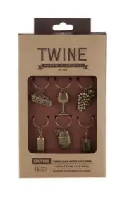 Twine Rustic Elegance Wine glass charms. Set of 6. NEW