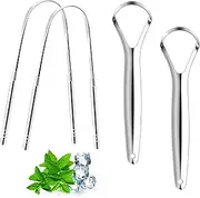 4 Packs of Oral Hygiene Products, Stainless Steel Tongue Scraper Can Be Used for Daily Oral Care for Adults And Children, Reducing Bad Breath And Refreshing Breath