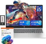 [HP] Pavilion 15.6" FHD IPS Anti-Glare Laptop, Intel i5-1235U, 8GB RAM, 416GB Storage(256GB SSD + 160GB Docking Station Set), Iris Xe Graphics, Num Pad, HD Webcam, Wi-Fi 6, Windows 11 Pro, Silver