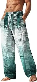 [Generic] Swim Trousers Summer Pants Beach Pants Drawstring Elastic Waist Print Stripe Graphic Prints Geometry Comfort Casual Daily Holiday Streetwear Yellow Blue Big Tall Guard