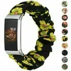 Rainbow Scrunchie Watch Band Replacement Bracelet Strap For Fitbit Charge 3 / 4