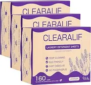 Laundry Detergent Sheets (195 Sheets), Fresh Linen,Up to 390 Loads - Great For Travel,Apartments, Dorms,CLEARALIF Laundry Detergent Strips Eco Friendly & Hypoallergenic (65 Count, Pack of 3)