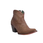 Corral Ladies Cheetah Metallic Suede Brown Western Booties A4468
