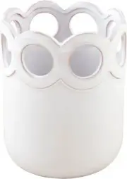 Mud Pie Utensil Holder, 6.5" x 5" dia, White