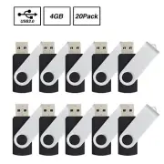 20PCS/Lot 4GB USB 2.0 Flash Drive USB Memory Stick Thumb Swivel Pen Drive Disk