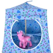 Light Blue, Tulip & Heart Print Toy Play Pop Up Tent, 2 Sleeping Bags, Handmade