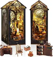 DIY Miniature Book Nook Kit Booknook - 3D Model Wooden Dollhouse Puzzle Toy with LED Light for Adults Teen, Creativity Puzzle Bookend Bookshelf Decor Boy Girls Gifts - Detective Agency