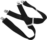 [FOMIYES] Classic Men's Suspenders Strong Clips 4-clip Straps for Dress Pants Comfortable and Practical