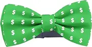 [KAWAMOUSE] Adjustable Pre-tied bow tie for toddler Boys (Dollar Sign Wrapping Pattern) Elegant Cute Bowties for Dogs Cats Pets, Pattern as Shown