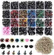 Safety Eyes 796pcs Plastic Safety Eyes and Noses, 6-20mm Black Craft Doll Eyes with Washers Assorted Sizes Bear Nose for Plush Animal Crochet Bear Toys Crafts Making