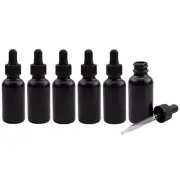 Cornucopia 1oz Black Coated Glass UV Resistant Eye Dropper Bottles (6 pack)
