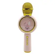 Wireless Bluetooth Microphone Can Be Used As A Bluetooth Speaker, Bluetooth Microphone For Children'S Toys With Led Lights Color Pink