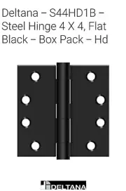 Deltana S44HD1B Heavy Duty Square Door Hinge, Flat Black, 4" x 4" Lot Of 9 Ps