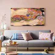 Water Serpents By Gustav Klimt Canvas Wall Art