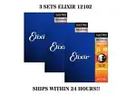 *3 SETS ELIXIR 12102 NANOWEB COATED ELECTRIC GUITAR STRINGS LIGHT - 11-49*