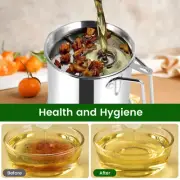 Oil Strainer Pot 1.8L Stainless Steel Oil Storage Can with Strainer and subBE