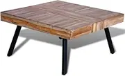 vidaXL - Rustic Square Coffee Table Made from Reclaimed Teak Wood, Handmade Vintage Design, Can be Used as Side Table, Unique Shades for Each Piece.