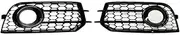 Fog Light Grille for Au&di A1 8X 2010-2014 8X0807681A 8X0807682A Car Fog Light Lamp Cover Honeycomb Mesh Hex Front Grille Grill Chrome Black (Color : Gloss Black)