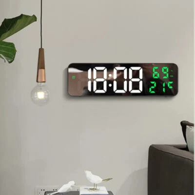 USB Powered 9 Inch Large Digital Wall Clock Temperature Night Mode Table Clock