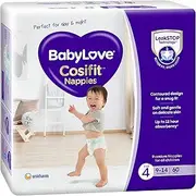BabyLove Cosifit Nappies Size 4 (9-14kg) | 1 Month Supply 180 Pieces (3 x 60 Pack)