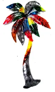 PalmTree capiz finish metal hand crafted wall art