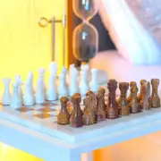 Marble Chess Set with Gift Case - Brown and White Chess Set - 15 Inch Chess Set