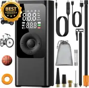 Cordless 150PSI Tyre Inflator 10000mAh Dual Valve Digital Car Motorcycle Bike