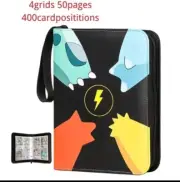 Pokemon Pikachu Charmander Bulbasaur Squirtle Zip Up 50 page Card Binder New