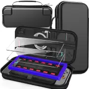 Travel Carrying Case for Nintendo Switch 2 w/2 Glass Screen Protector Bundle