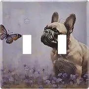 AIXIWAWA Switch Plate Butterfly Puppy Print, 1 Pack Home Decor Wall Plates 3-gang with Screw Size 6.37x4.48x0.27 in