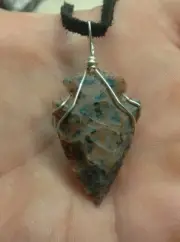 19" Arrowhead Necklace Arrowheads Gift Flintknapping Agate Rock Mineral 002