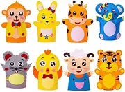 LRXIYODE 8pcs Boy Girl Non-Woven Hand Puppet DIY Craft Kit Creative Cartoon Sewing Materials for Boys and Girls Educational Toys for Early Development and Imagination