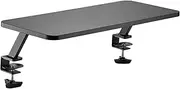 Ergonomic Mounted Computer Monitor Riser Stand, Floating Desk Shelf, Clamp On Base, 25.6" X 10.2" X 5.1", Black