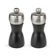 Peugeot Fidji Stainless Steel Salt and Pepper Mill Set, 12cm/4 3/4-Inch, Blac...