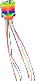 Rainbow Octopus Kite - Tail Octopus Kites | Large Tail Kite Kit for Boys | Huge Rainbow | with Long Tails | Outdoor Game Activities Folding for Grass City Square Park Beach Campgroun