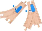 Tank Engine Wooden Train Tracks Plareal Compatible Toddler Playset with Track Layouts Tunnel