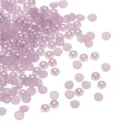 300pcs Flatback Pearls 4mm ABS Plastic Half Round Dome Pearls, Purple