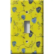 SnazzySwitch Blue Leaves Decorative Light Switch Plate Cover