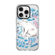 iPhone 16 Pro Clear Case MagSafe Compatible Polar Bear Abstract Florals by Papio Press