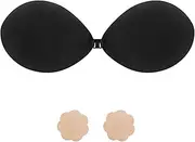 ENEChuoLi Strapless Bra Backless Adhesive Silicone Stick-on Seamless Push-up Invisible Bra for Low Back Dresses Wedding Gowns Prom Formal Events