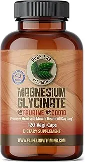 Magnesium Glycinate + Taurine + Ubiquinol - 120 Vegi Caps - Cardio-Vascular-Muscle Formula