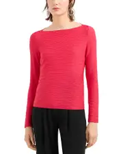 Emporio Armani Stretch Jacquard Jersey Long Sleeve Top