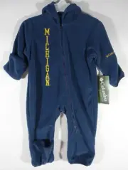 Columbia Michigan Fleece Bunting Pram Suit Infant 18 Month Hooded Rollover Cuffs