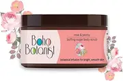 Boho Botanist Rose & Peony Buffing Sugar Scrub| For a smooth and fresh looking skin |Suitable for dull, ageing skin | Skin brightening body scrub for men and women | 200g