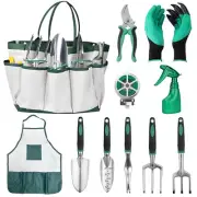 11-Piece Gardening Tool Set - Includes Spade, Rake, Gloves, Watering Can, Apr...