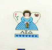 KCN Alpha Delta Sorority Mini Angel Handpainted Needlepoint Canvas