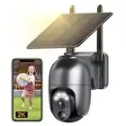 Solar 2K Wireless PTZ Security Camera Outdoor, Spotlight, Motion Sensor